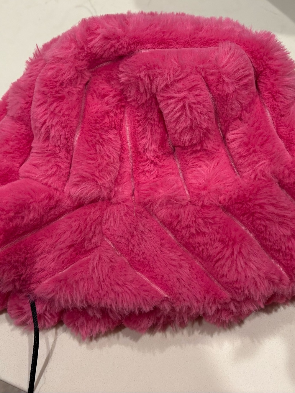 Anthropologie Plush Faux-Fur Hot Pink Hat